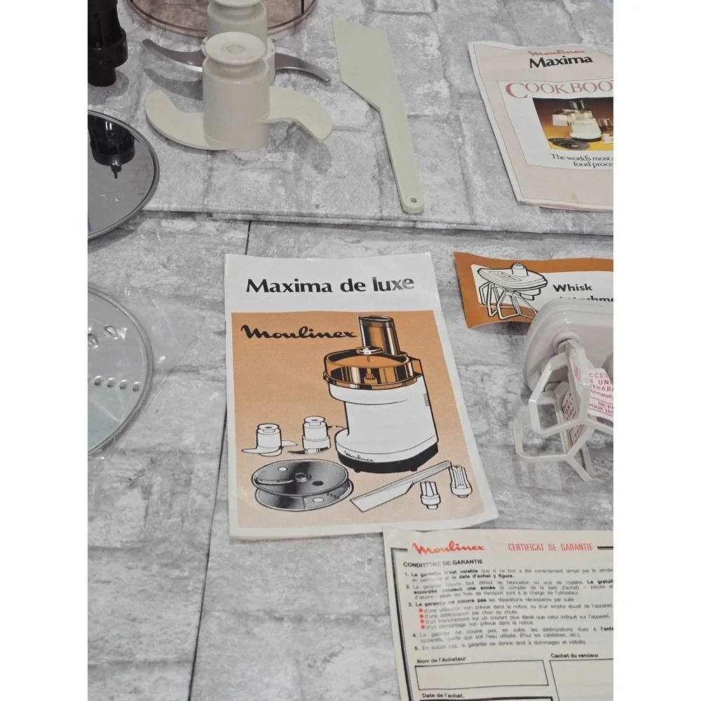 Moulinex Maxima De Luxe Food Processor Replacement Parts Lot Blades Cover Pusher